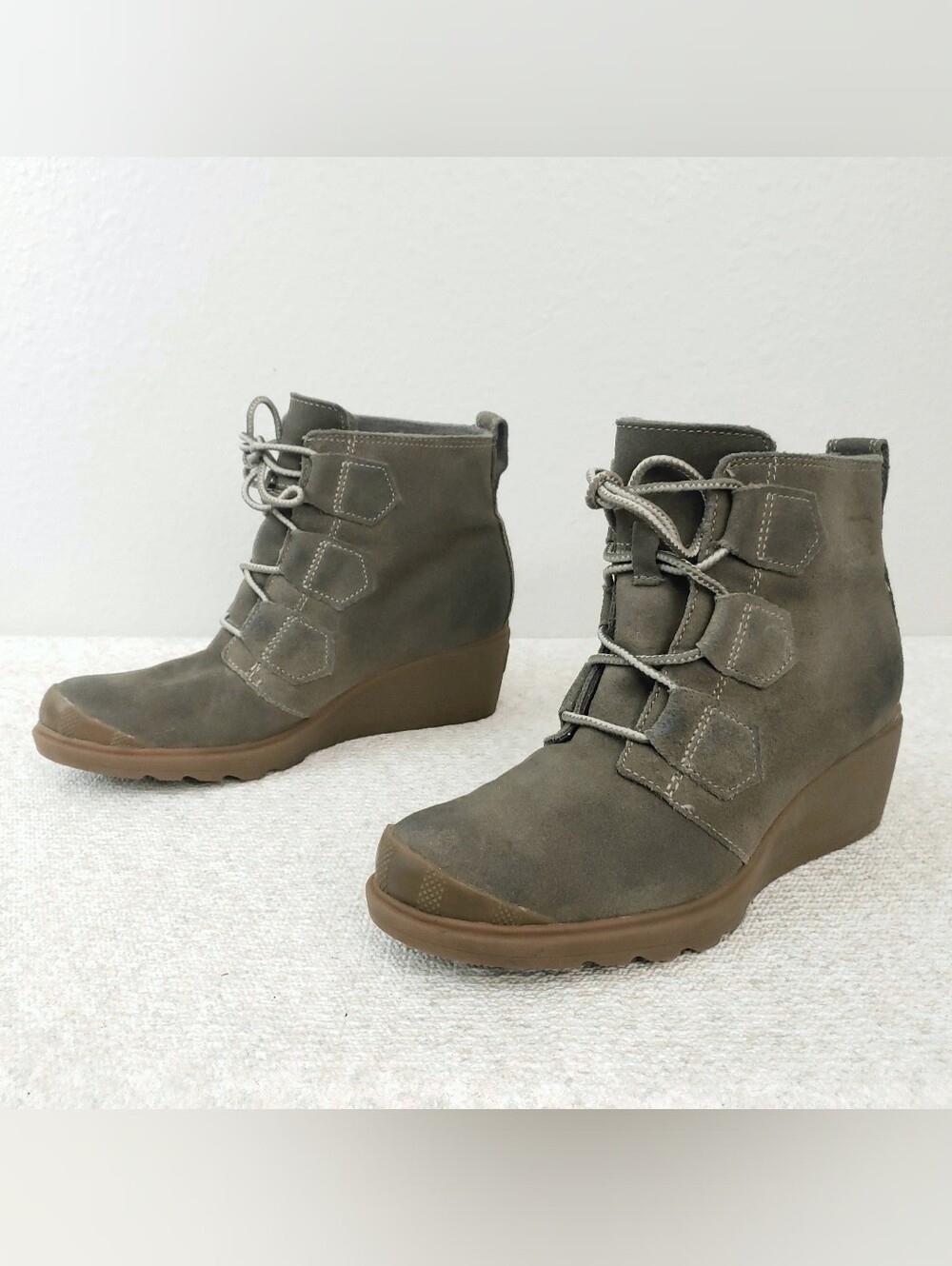 SOREL Toronto Wedge Booties Waterproof Suede Ankle Boots US 6.5
